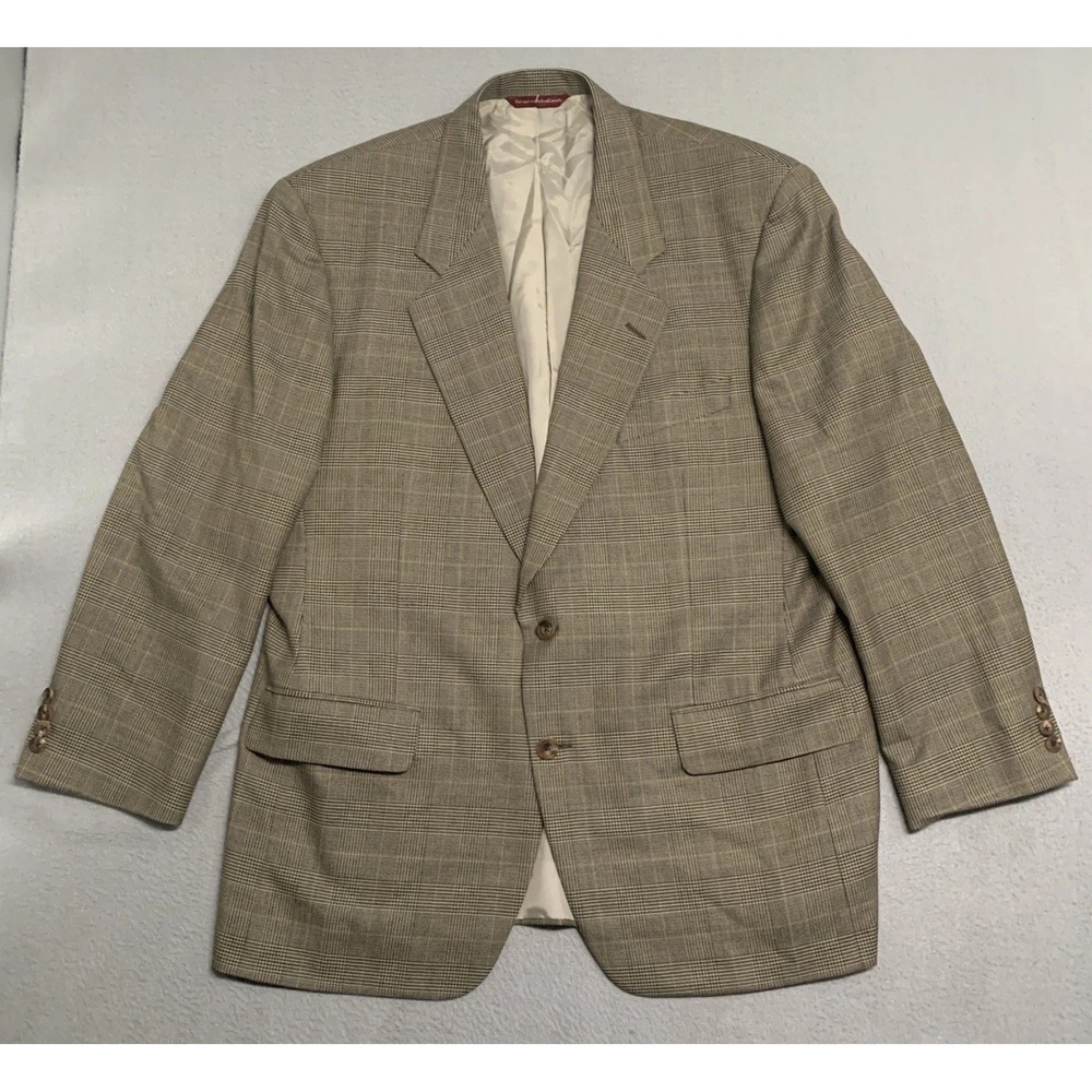 Samuelsohn 44R Sport Coat 100% Wool Glen Plaid Blazer The Hound SF Custom VTG 98